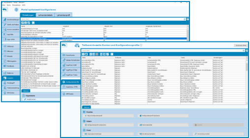 Bildschirmfoto von den Vorgaben und Konfigurationsprofilen in Zensus